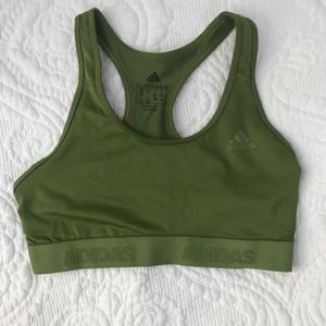 adidas olive green sports bra